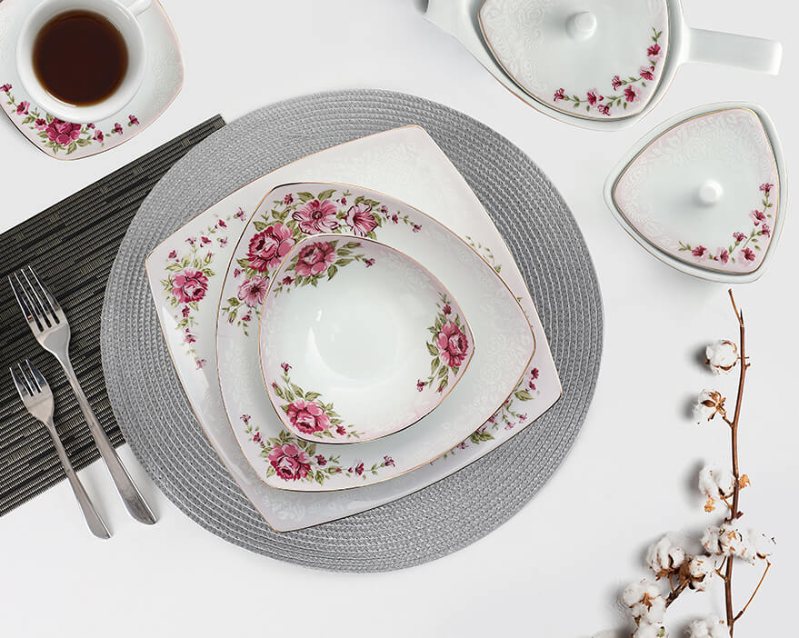 سرویس چینی پاریس طرح آلما صورتی