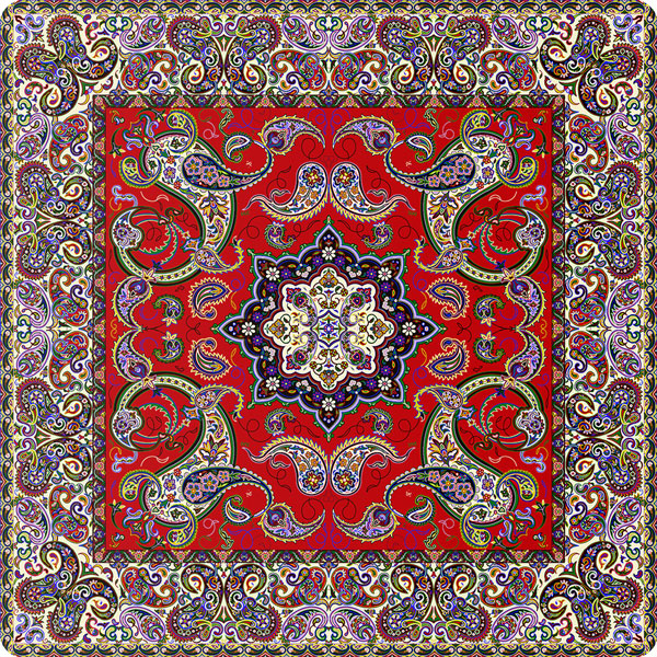 رومیزی مربع ترمه طرح شاهکار کد 901