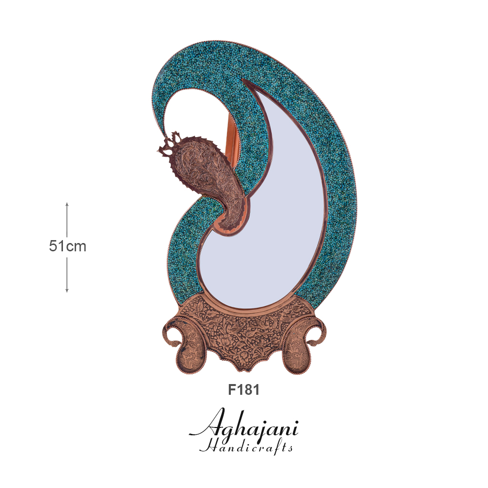 آینه بته جقه فیروزه کوب برند آقاجانی