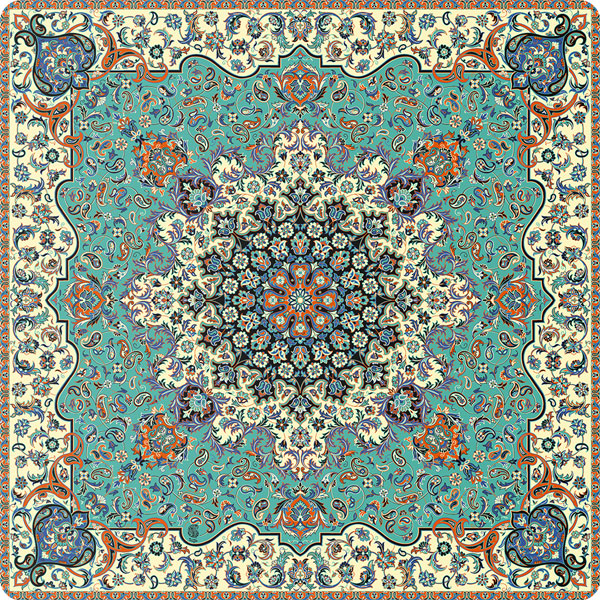 رومیزی مربع ترمه طرح فرحزاد کد 618