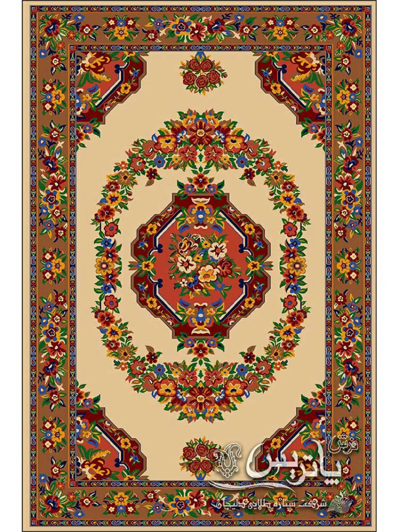 فرش گلیم گلاب کرم ۴۰۰ شانه