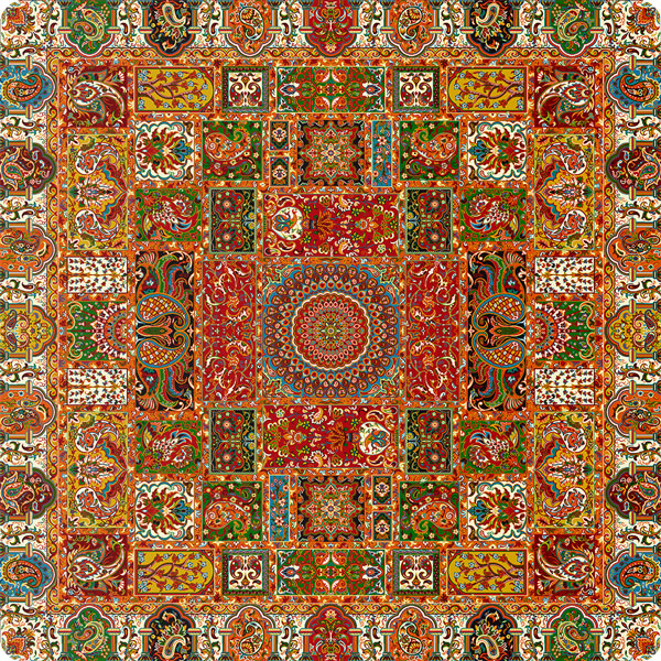 رومیزی مربع ترمه طرح وصال کد 844