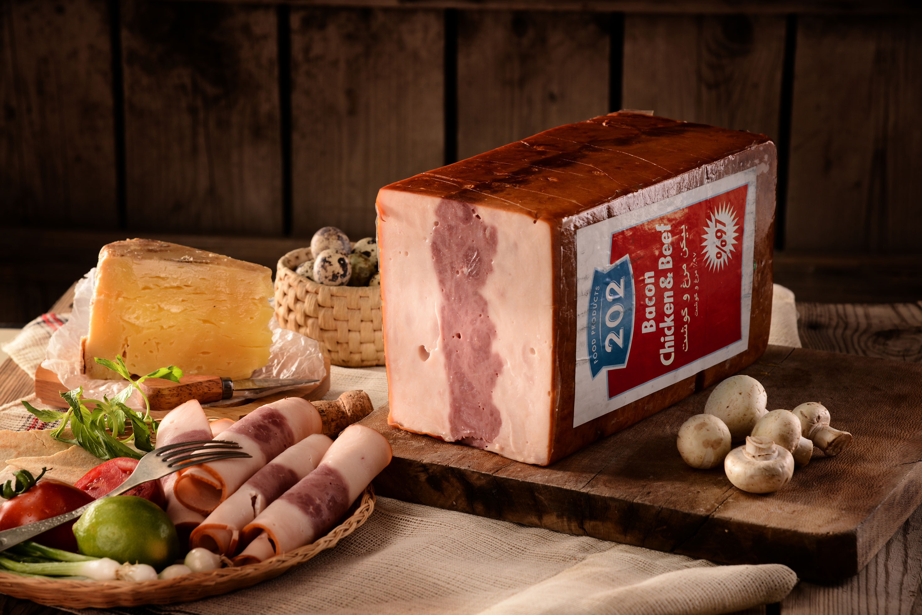 بیکن مرغ و گوشت