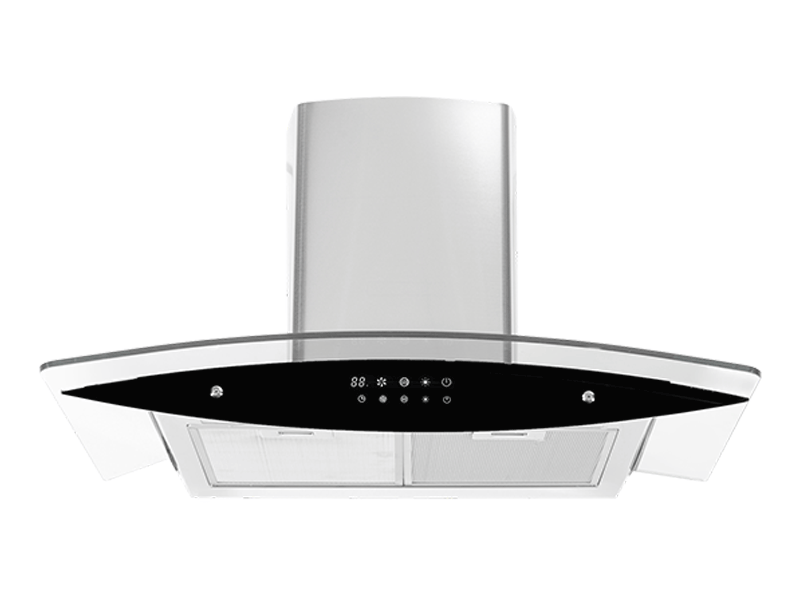 هود مدل ونوس 90سانتي موتور توربو استيل (شيشه شفاف)