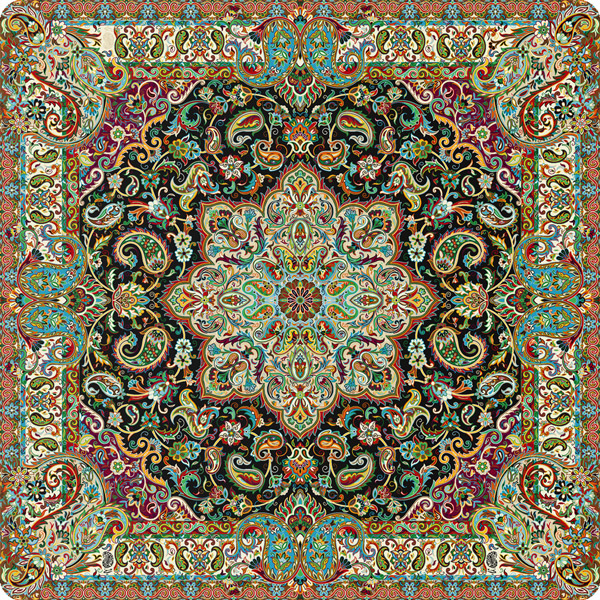 رومیزی مربع ترمه طرح پانیذ کد 1271