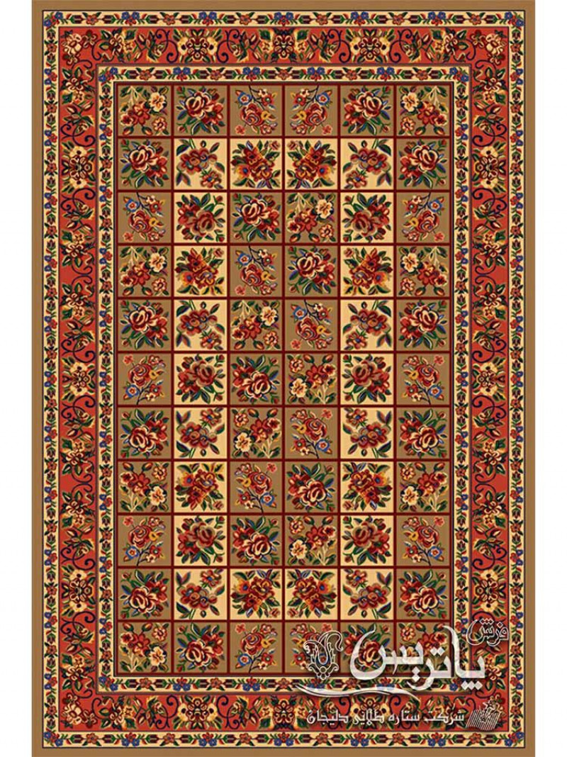 فرش گلیم گلفرنگ شکلاتی ۴۰۰ شانه