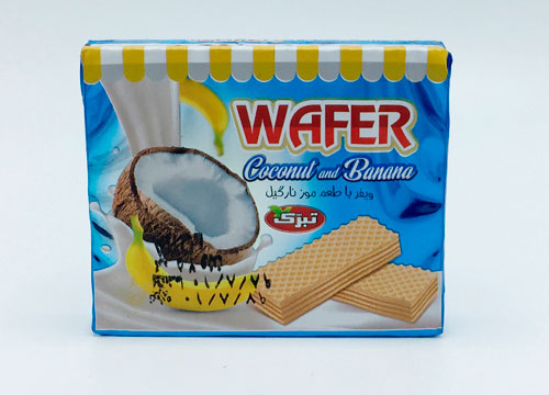 ويفر پذيرايي 25گرمی موز نارگيل