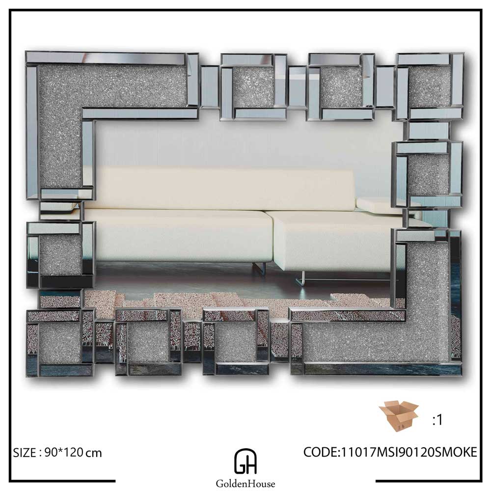 آینه نگین دار دودی 11017MSI90120SMOKE