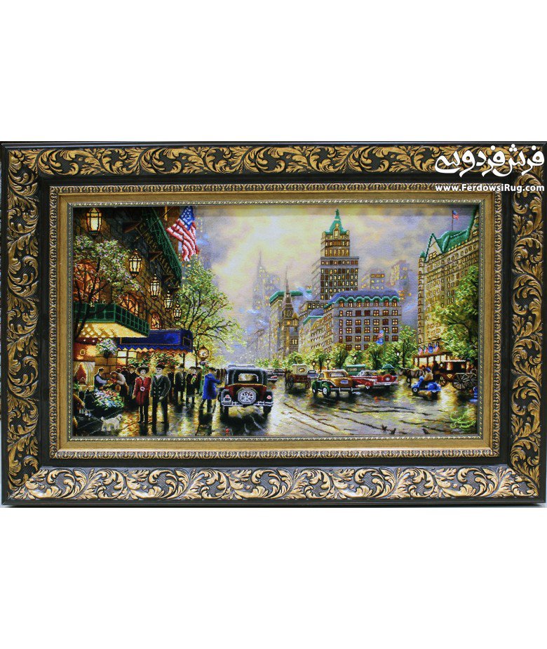 تابلوفرش دستباف خیابان نیویورک بافت تبریز