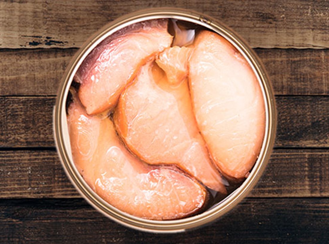 Canned sturgeon fish