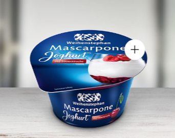 Mascarpone yoghurt on sour cherries
