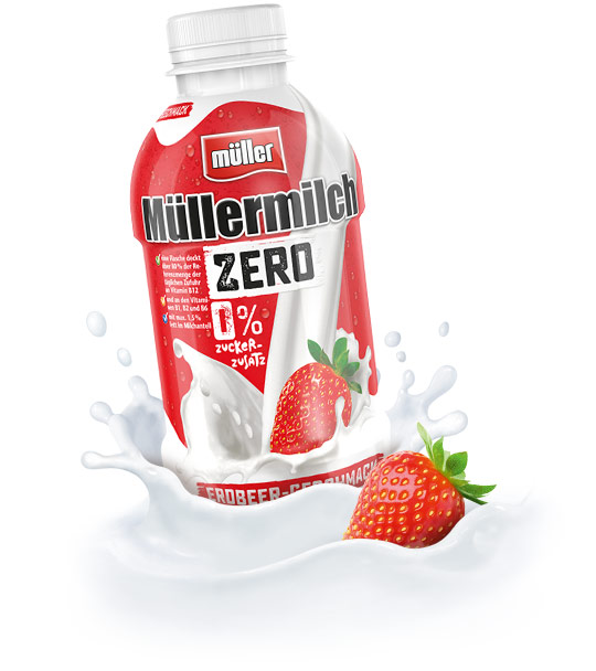 Müllermilch Zero strawberry flavor 100 g