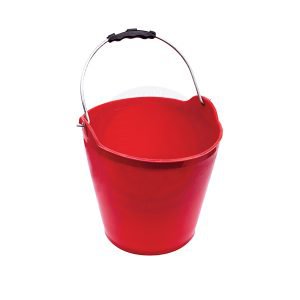 Red plastic bucket