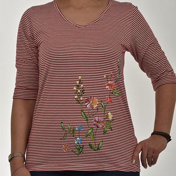 Women's blouse round collar printed