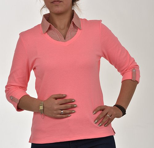 Ladies' blouse striped paper