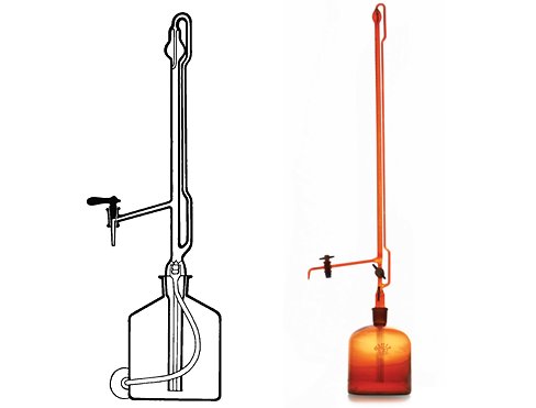 utomatic Burette amber with glass and PTFE stopcock