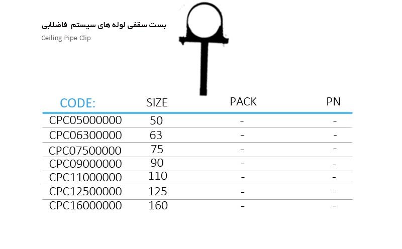 بست سقفی لوله های سیستم فاضلاب