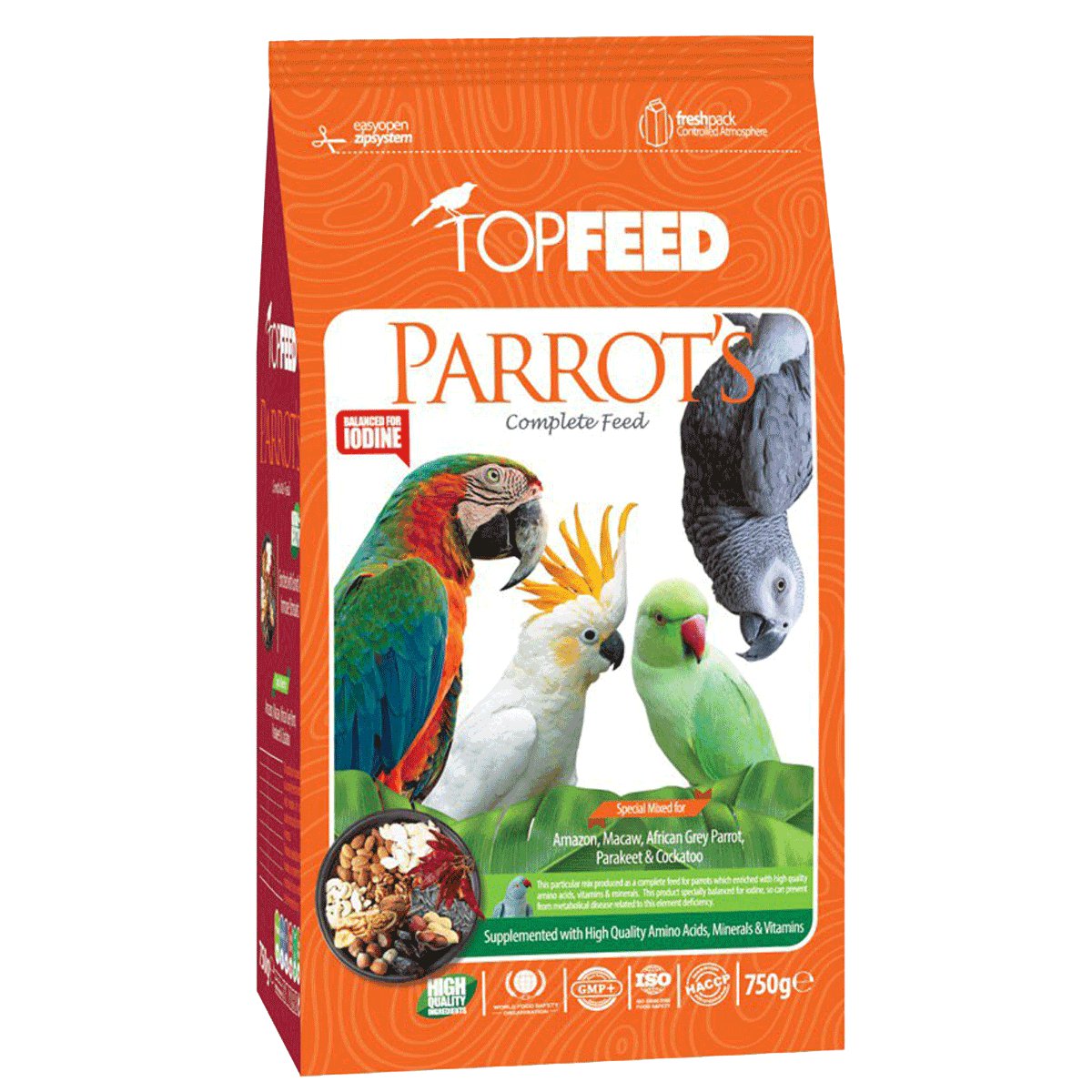 خوراک آجیلی طوطی‌سانان