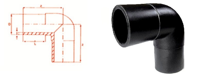 زانو جوشی پلی اتیلن 90 درجه