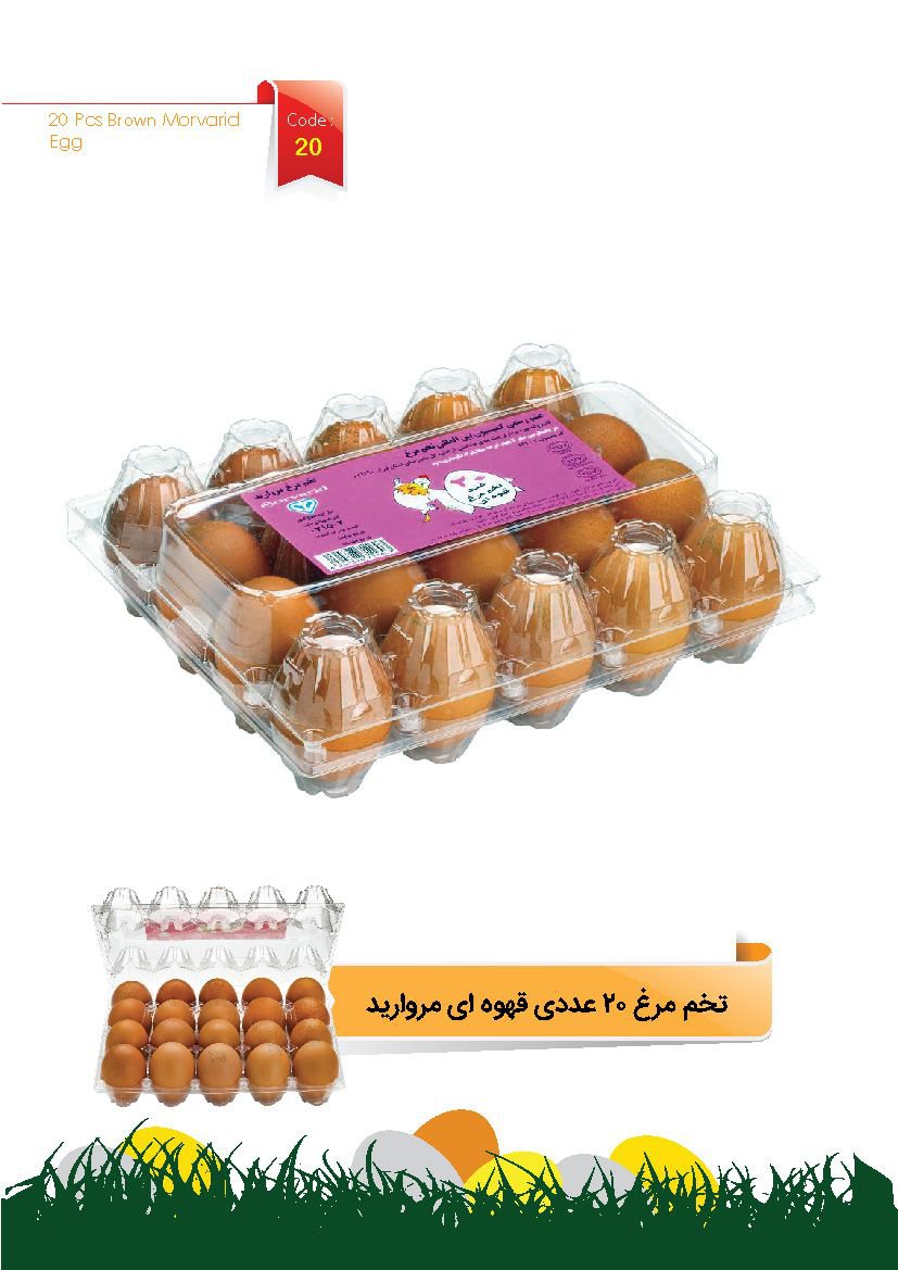 تخم مرغ 20 عددی قهوه ای مروارید