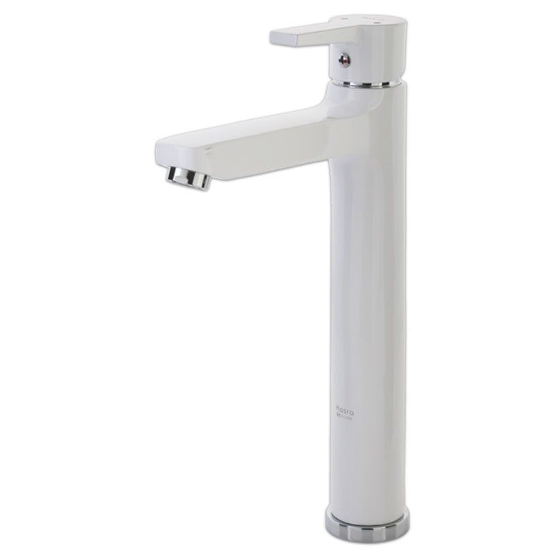 شیر روشویی پایه بلند امگا سفید کروم