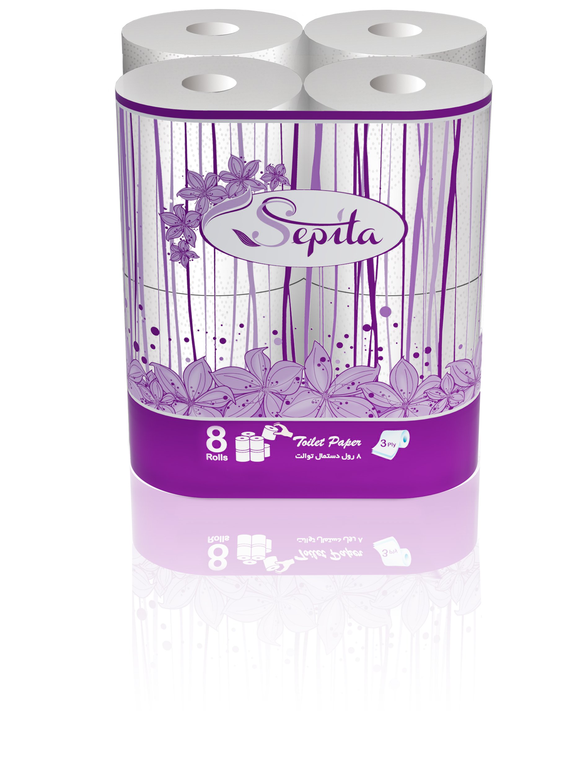 دستمال توالت 8 قلو صپیتا