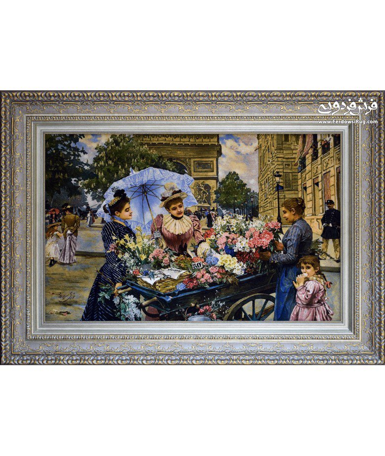 تابلو فرش دستباف دخترگل فروش تبریز
