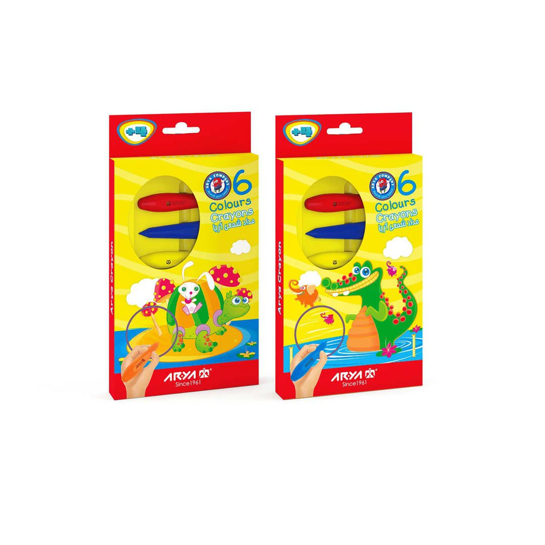 مداد شمعی( کرایون) مدادی ۶ رنگ