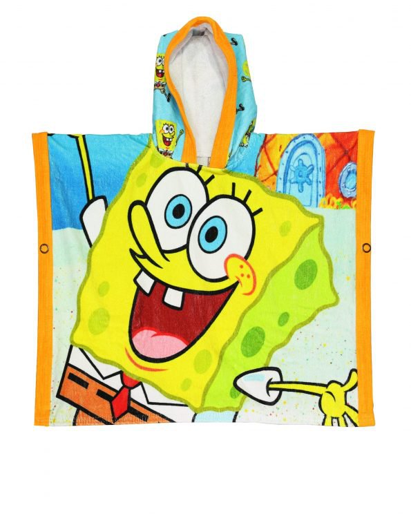 حوله بچه گانه پانچوی باب اسفنجی – حوله زمرد