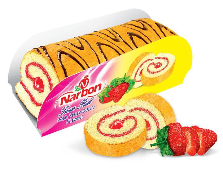 Swiss strawberry roll