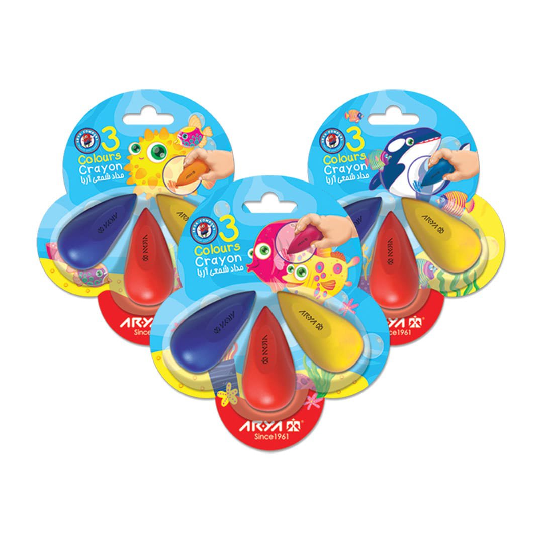 مداد شمعی( کرایون) دوکی ۳ رنگ