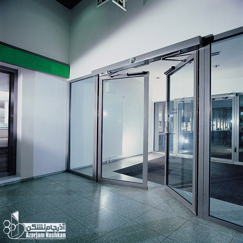 درب اتوماتیک شیشه ای پروانه ای