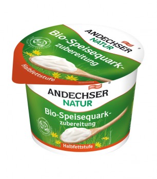 Organic quark tub. Half-fat level refined with yoghurt 20% 250g