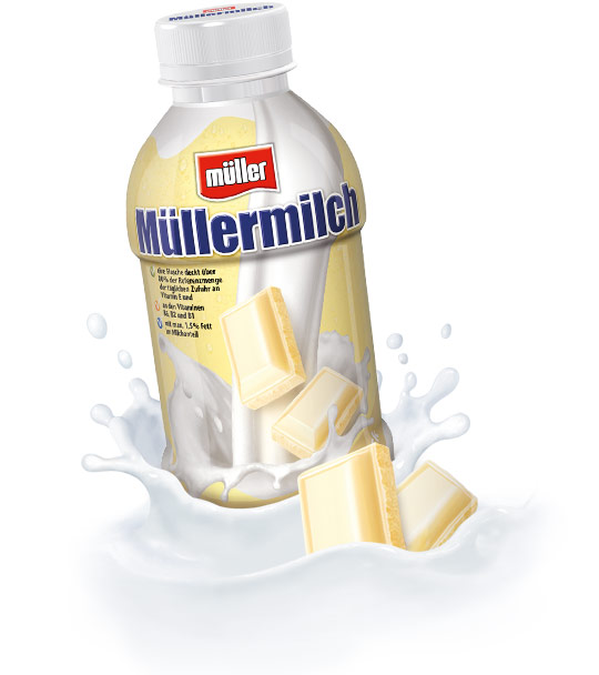 Müller milk original in a bottle white chocolate flavor 100 g