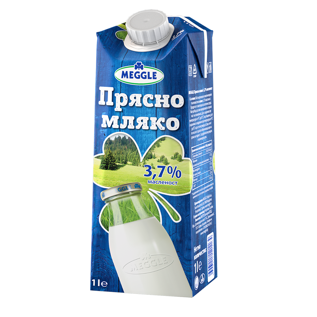 Fresh cow's milk with 3.7% fat, 1 liter