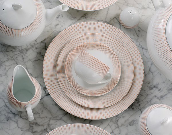 سرویس چینی 12 پارچه چای خوری مریدین رزگلد 6 نفره