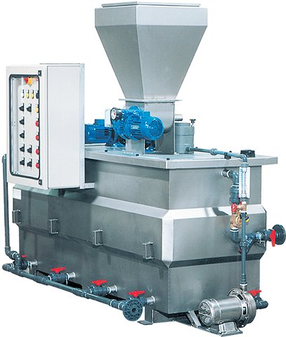 Polyelectrolyte preparation and injection system