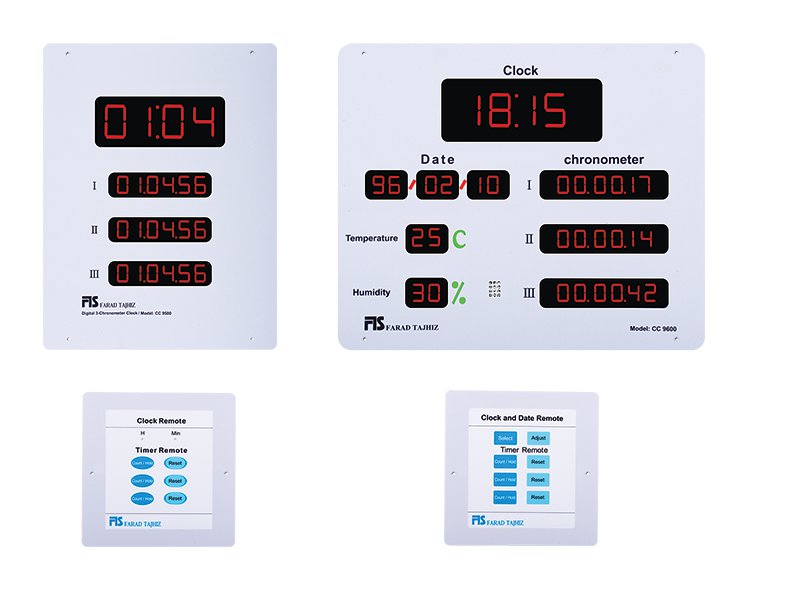 Digital 3-chronometer clock