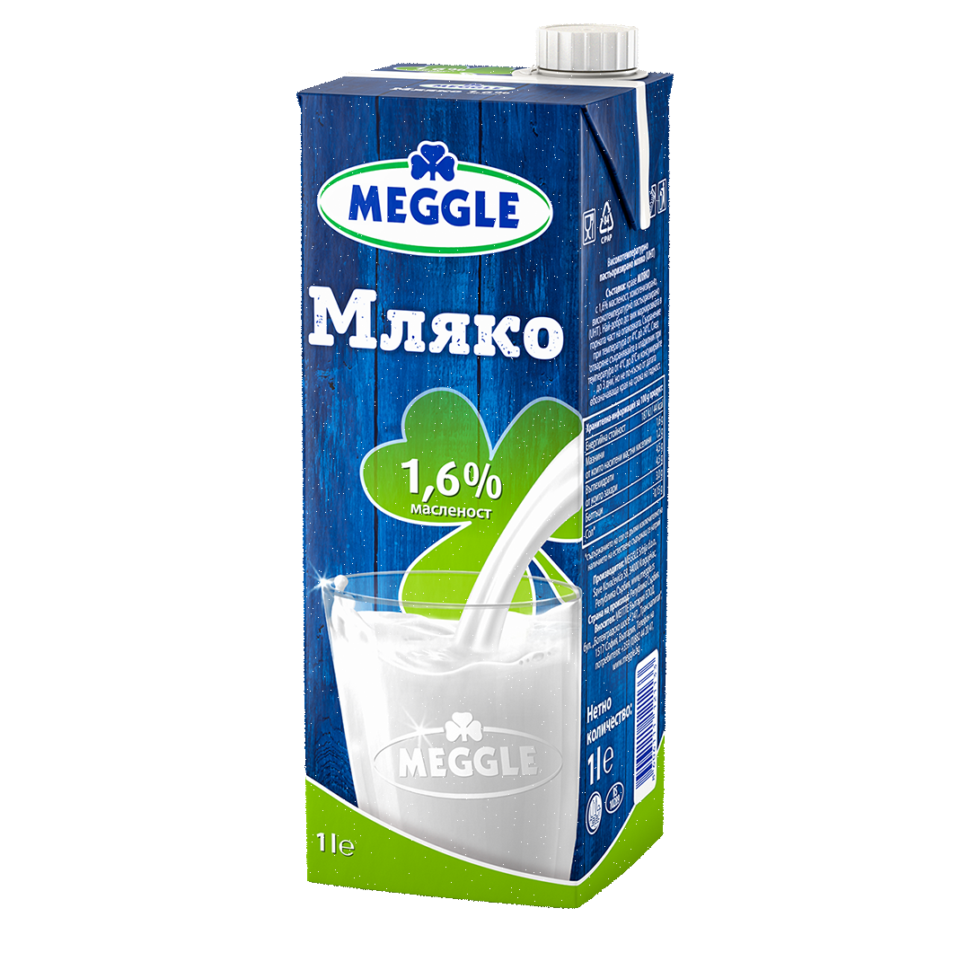 UHT Cow's milk with 1.6% fat, 1 liter