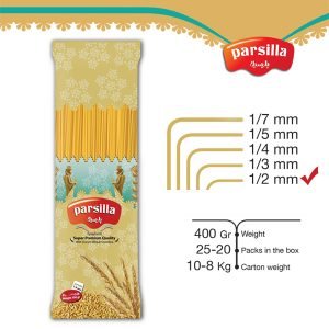 اسپاگتی ۱٫۲ ساده ۴۰۰ گرمی پارسیلا