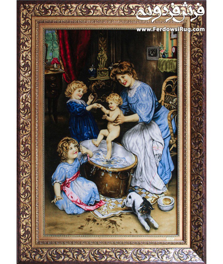 تابلوفرش دستباف فرانسوی مادر وبچه تبریز