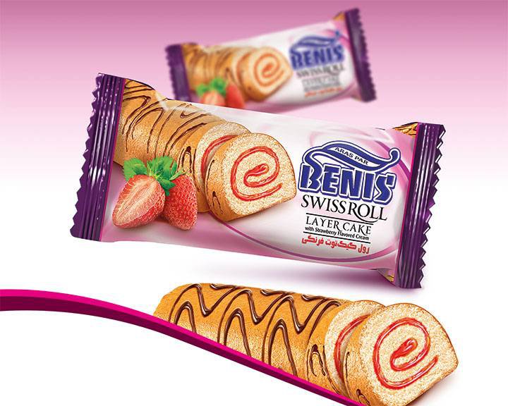 Swiss strawberry roll