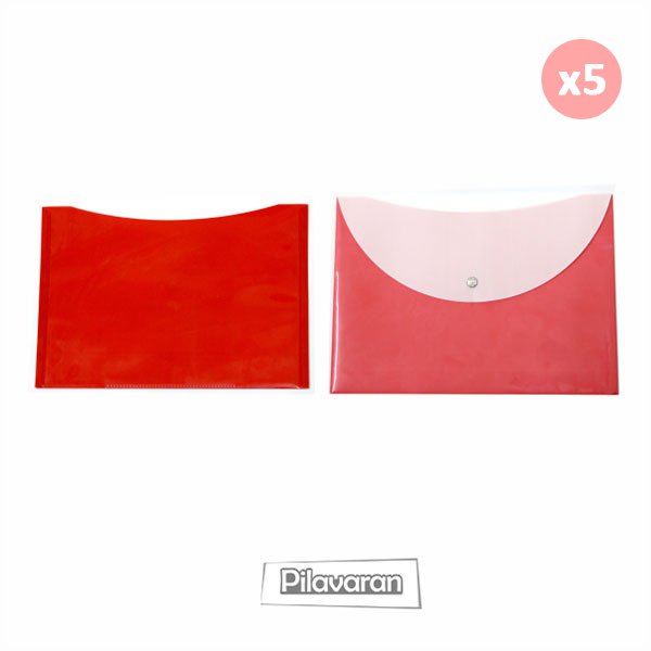 پاکت افقی جیب دار دو رنگ A۴ دگمه دار