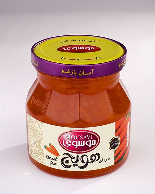 مربای شیشه ای هویج