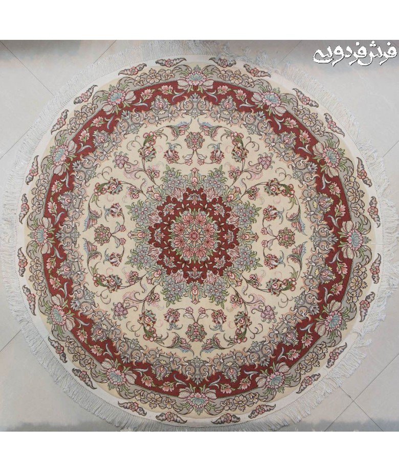 فرش دایره دستباف قطر1.5متر تبریز