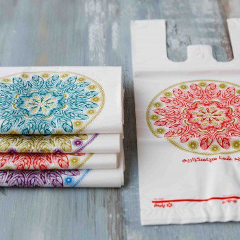 نایلکس شیری چاپی دسته دار