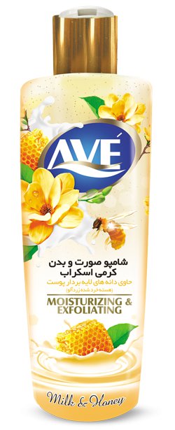 Creamy scrub face and body shampoo