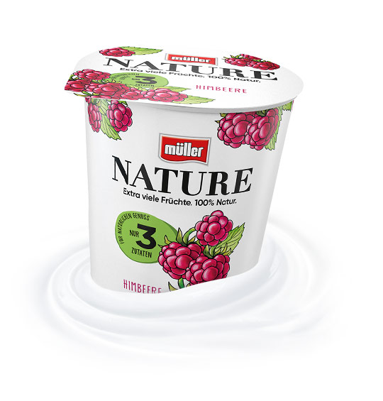 Creamy yogurt with raspberries 100 grams