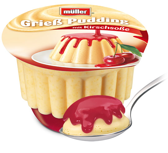 Semolina pudding with cherry sauce 100 g