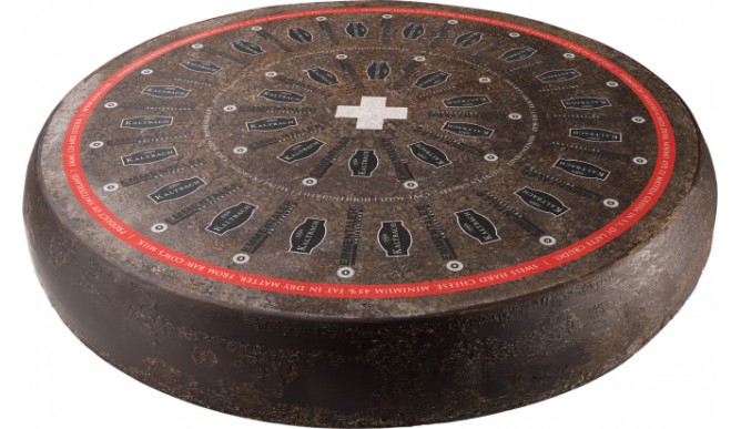 like chalk Emmental AOP, cave aged